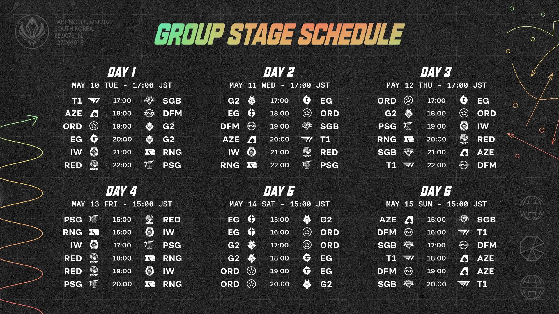 LoL MSI 2022 GSスケジュール